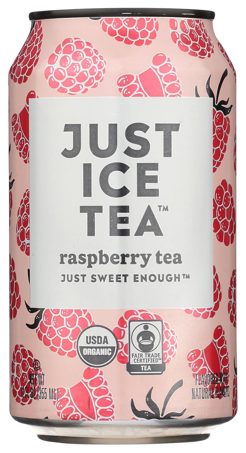 just ice tea organic raspberry tea sgl can, 12 fz just ice tea organic raspberry tea sgl can, 12 fz
